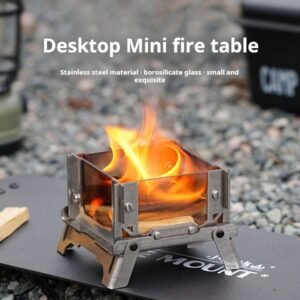 Mini heating stove, fire viewing platform, mini stove, create a camping atmosphere, suitable for mountaineering, camping, snow camping, adventure, fishing, family hiking